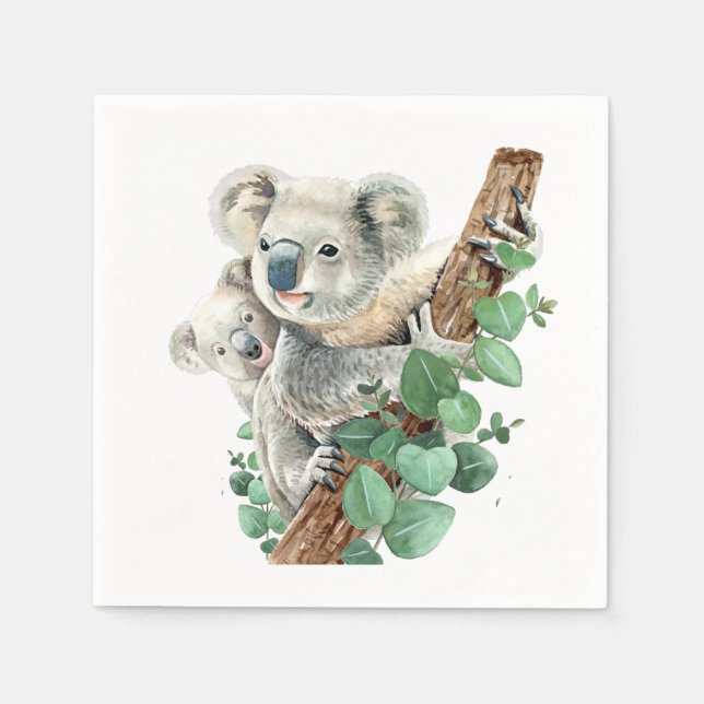 Servilleta De Papel Pequeño Koala lindo oso arte animal australiano (Anverso)