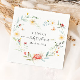 Servilleta De Papel Pequeño Ladybug Garden Baby Shower Paper Napkin