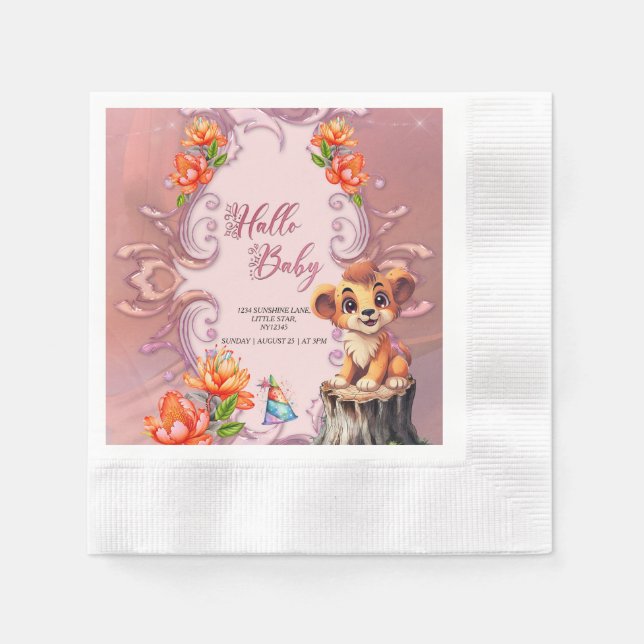 Servilleta De Papel Pequeño león (Anverso)