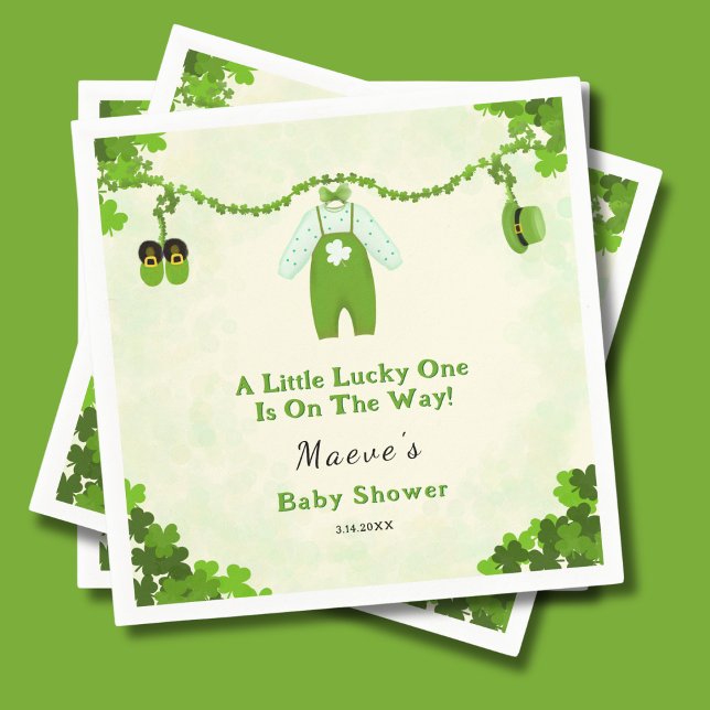 Servilleta De Papel Pequeño Lucky One Shamrock Baby Set Baby Shower (Subido por el creador)