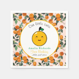 Servilleta De Papel Pequeño Naranja Cutie Citrus Primer Cumpleaños