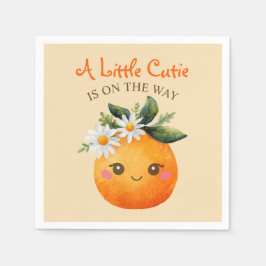 Servilleta De Papel Pequeño Naranja Cutie Citrus Watercolor Baby Showe