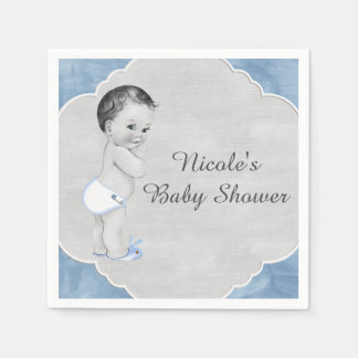 Servilleta De Papel Pequeño niño de la cosecha azul Pastel de Baby Sho
