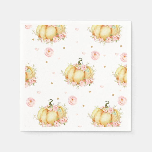 Servilleta De Papel Pequeño Papel Calabaza Napkins Baby Shower Cumplea (Anverso)