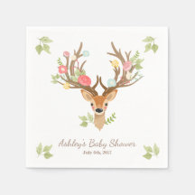 Pequeño Papel de ciervo Napkin Antlers Shower