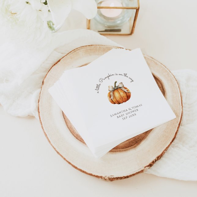 Servilleta De Papel Pequeño paro de calabaza Baby Shower Neutral mínim (Subido por el creador)