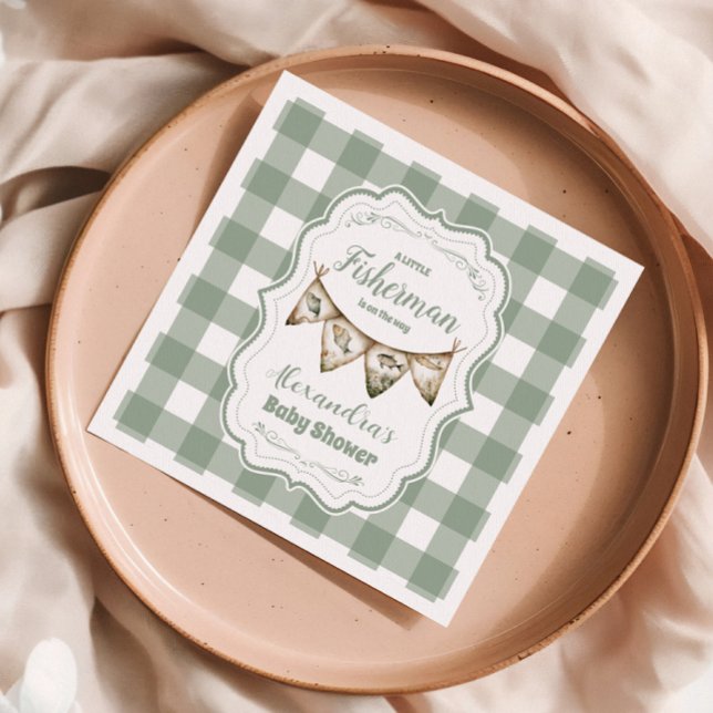 Servilleta De Papel Pequeño pescador ruso que pesca Baby Shower (Subido por el creador)