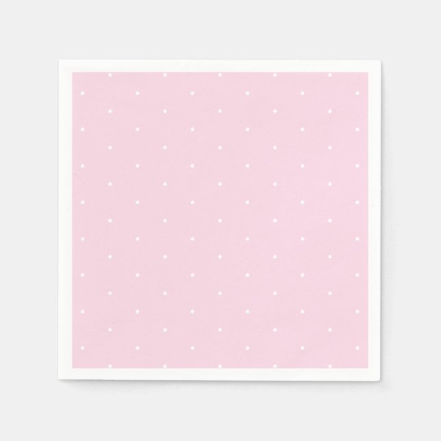 Servilleta De Papel Pequeño polka blanco rosa claro lindo papel (Anverso)