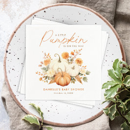 Servilleta De Papel Pequeño Pumpkin Floral Boho Botánico Baby Shower