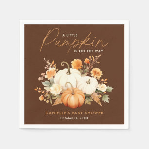 Servilleta De Papel Pequeño Pumpkin Floral Boho Botánico Baby Shower