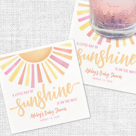 Servilleta De Papel Pequeño Rayo De Baby Shower Rosa Sunshine