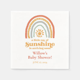 Servilleta De Papel Pequeño rayo de sol Boho Rainbow Baby Shower