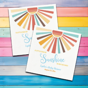 Servilleta De Papel Pequeño Rayo De Sunshine Blue Baby Shower