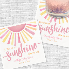 Servilleta De Papel Pequeño Rayo Rosa De Sol Sunshine Baby Shower