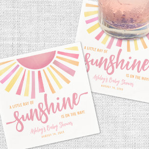 Servilleta De Papel Pequeño Rayo Rosa De Sol Sunshine Baby Shower