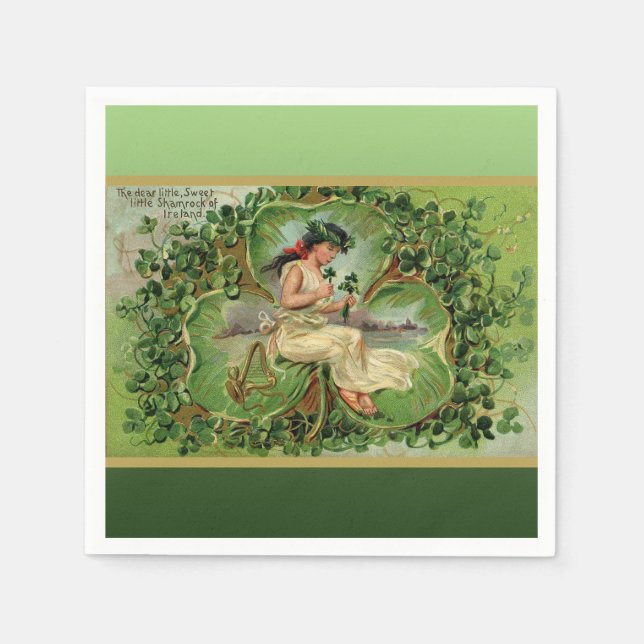 Servilleta De Papel Pequeño Shamrock dulce (Anverso)