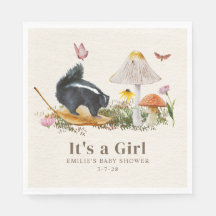 Pequeño Stinker Woodland Skunk Chica Baby Shower