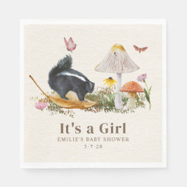 Servilleta De Papel Pequeño Stinker Woodland Skunk Chica Baby Shower