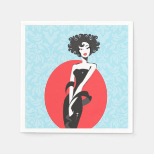 Servilleta De Papel Pequeño vestido negro Stunner Coctel Napkins