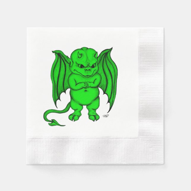 Servilleta De Papel Pequeño y desagradable diablo (Anverso)