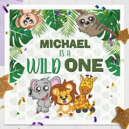 Servilleta De Papel Pequeños animales salvajes de una jungla Safari pr