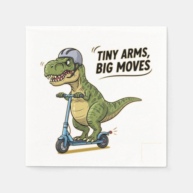 Servilleta De Papel Pequeños Brazos. Gran energía. ¡Dino en Ruedas! (Anverso)