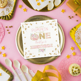 Servilleta De Papel Pequeños Chicas de calabaza Primer cumpleaños