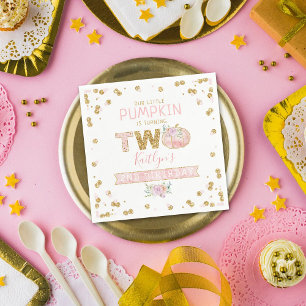 Servilleta De Papel Pequeños Chicas de calabaza Segundo cumpleaños