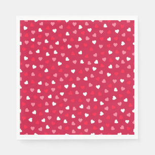 Servilleta De Papel Pequeños corazones de San Valentín en rosa rojo bl