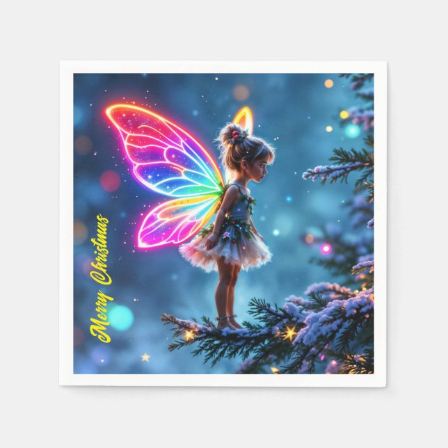 Servilleta De Papel Pequeños Navidades brillantes luces de hadas fanta (Anverso)