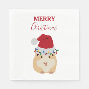 Servilleta De Papel Pequeños Navidades Hamster Gracioso Animal Santa H
