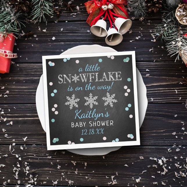 Servilleta De Papel Pequeños niños con copo de nieve en Baby Shower (Subido por el creador)