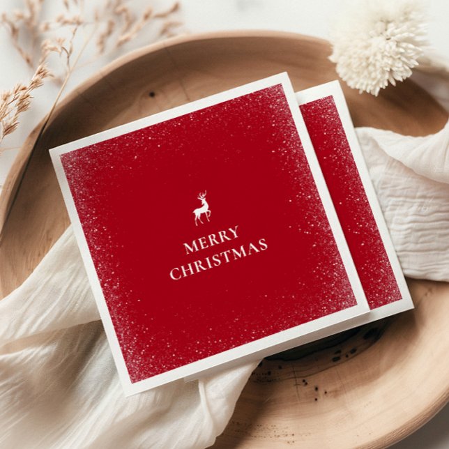 Servilleta De Papel Pequeños renos, simples copos de nieve Navidades R (Subido por el creador)