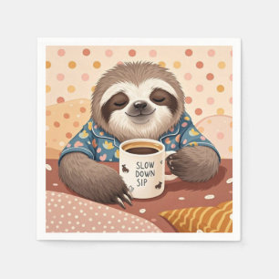 Servilleta De Papel Perezoso de dibujos animados con ojos somnolientos