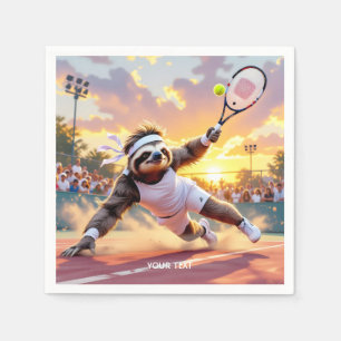 Servilleta De Papel Perezoso lindo de fantasía jugando tenis
