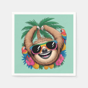 Servilleta De Papel Perezoso Tropical Kawaii – Vibraciones Veraniegas
