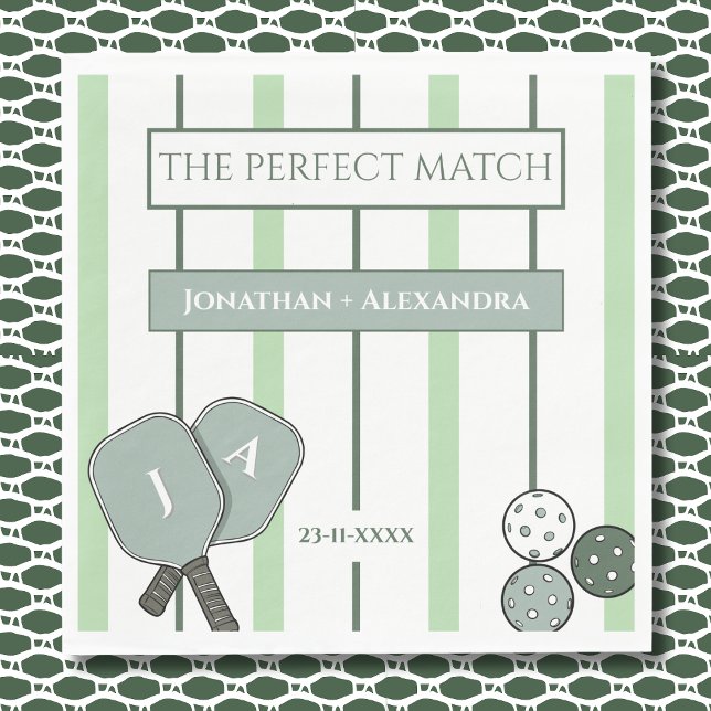 Servilleta De Papel Perfect Match Pickleball Couples Bridal Shower (Subido por el creador)