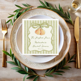 Servilleta De Papel Perfect pair sage green stripe pear bridal shower