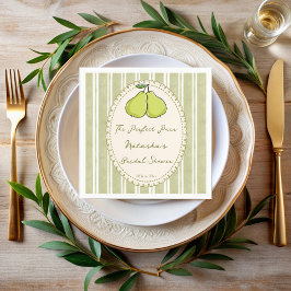 Servilleta De Papel Perfect pair sage green stripe pear bridal shower