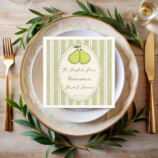 Servilleta De Papel Perfect pair sage green stripe pear bridal shower