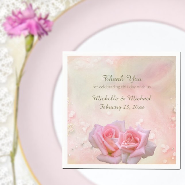 Servilleta De Papel Perfect Pink Roses Wedding  (Subido por el creador)