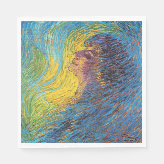 Servilleta De Papel Perfume (retrato femenino) (de Luigi Russolo) (Anverso)