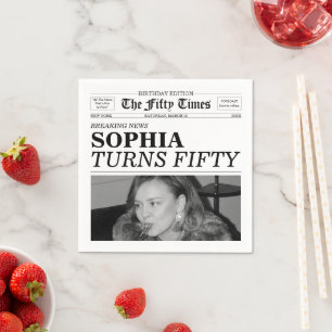 Servilleta De Papel Periódico Fifty Times 50 cumpleaños