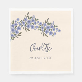 Servilleta De Papel Periwinkle Floral Blooms Nombre personalizado mode
