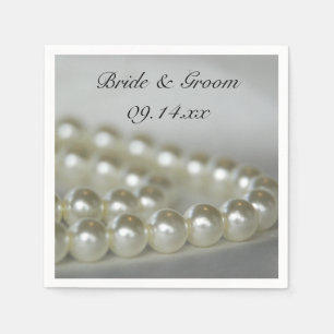 Servilleta De Papel Perlas Bodas blancas