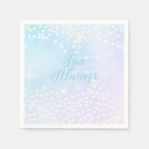 Servilleta De Papel Perlas Brillan Rosa Azul