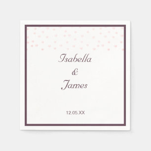 Servilleta De Papel Perlas de oro rosa Boda