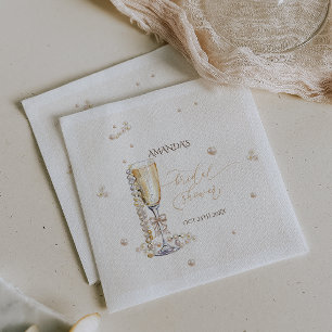 Servilleta De Papel Perlas Elegante Arco Ducha de Novia 