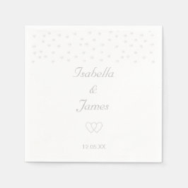 Servilleta De Papel Perlas Elegantes en Boda Blanca