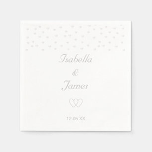 Servilleta De Papel Perlas Elegantes en Boda Blanca